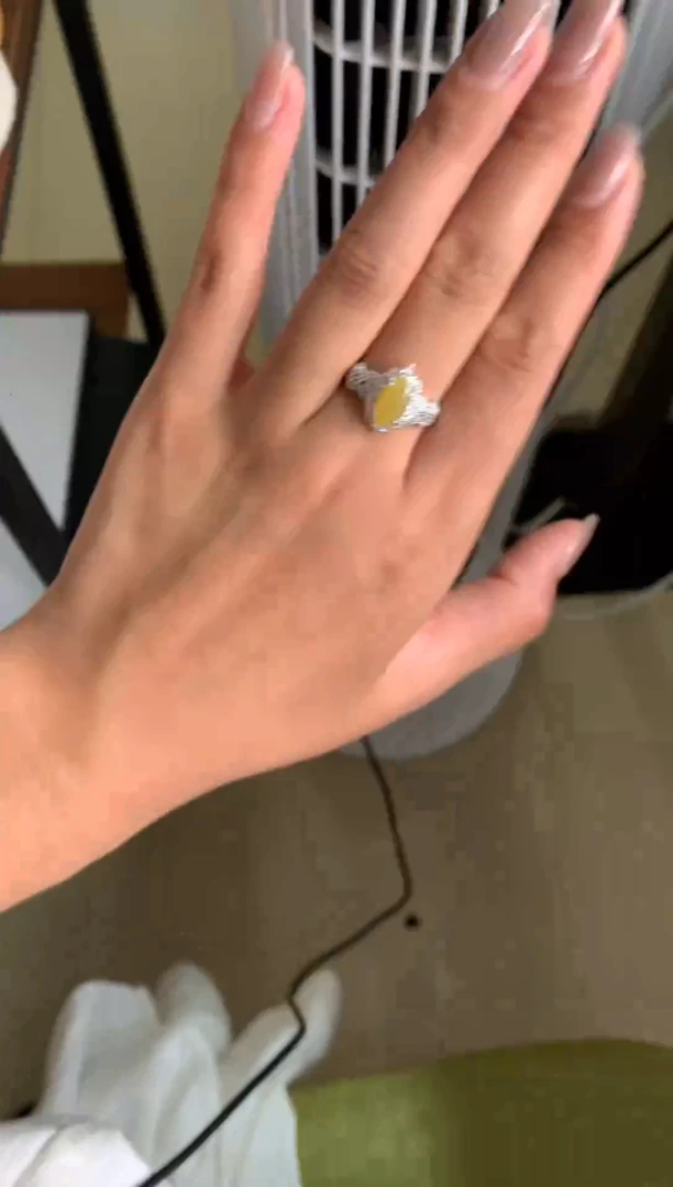 翡翠银S925镶嵌颈饰戒指