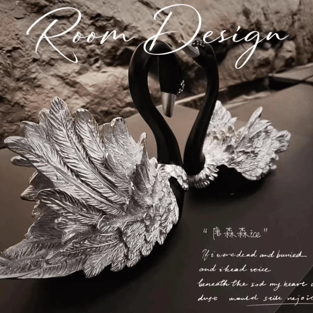 新现代轻奢风天鹅摆件北欧家居客厅电视酒柜小装饰品工艺品结婚