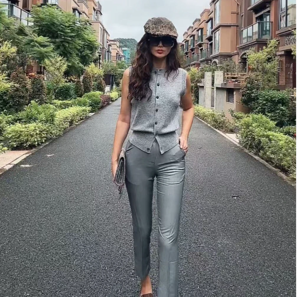 清库夏款型非常好高腰微弹法棍西裤