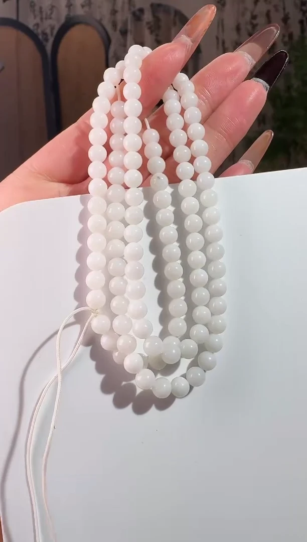 颈饰未镶嵌和田玉多宝108  6mm