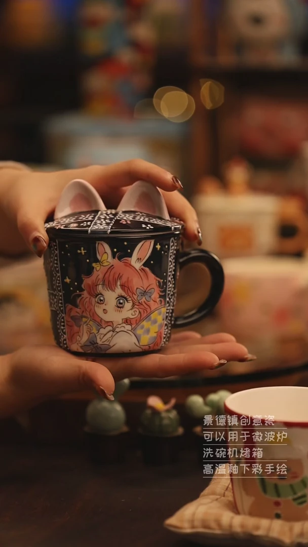 陶瓷景德镇可爱陶瓷釉下彩绘设计师款