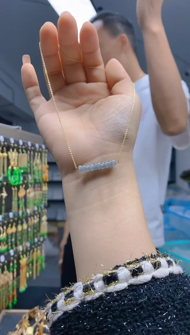 【闪购商品】翡翠耳饰合金0185翡翠锁骨链