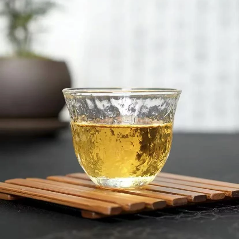 雅澜/锤纹玻璃杯喝茶玻璃小茶杯家用玻璃杯子透明水杯茶具小酒杯