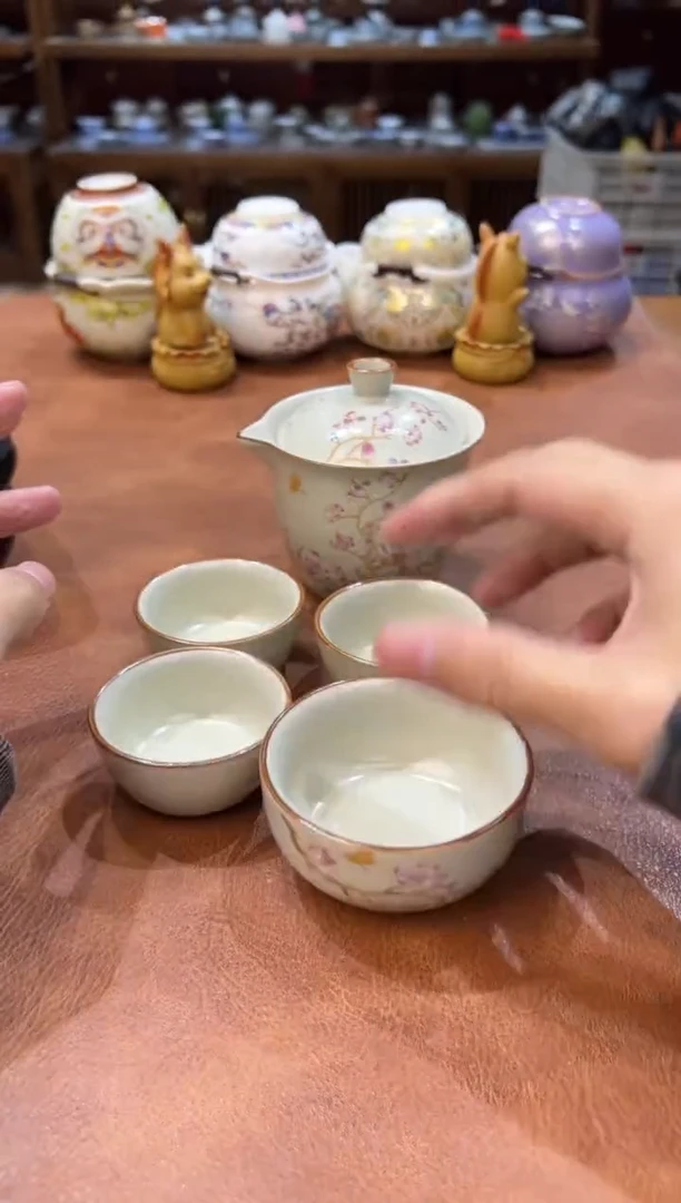 真的很便宜会开片的旅行茶具