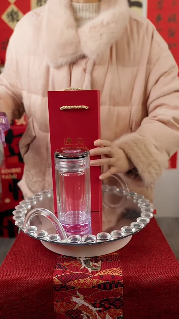 【闪购商品】水晶紫色保温杯摆件