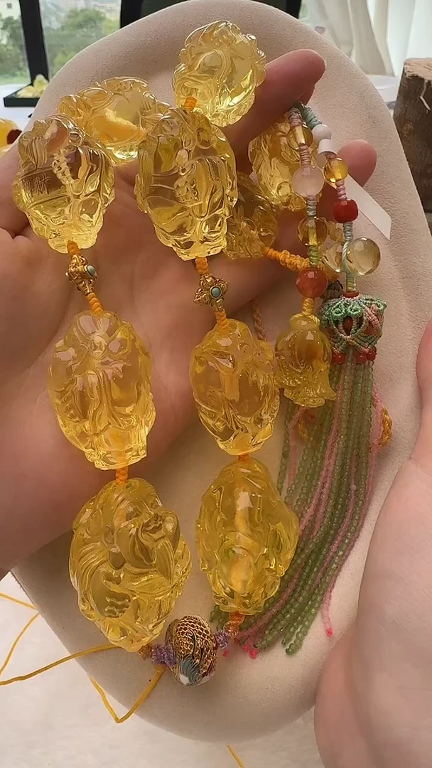 琥珀颈饰未镶嵌项链