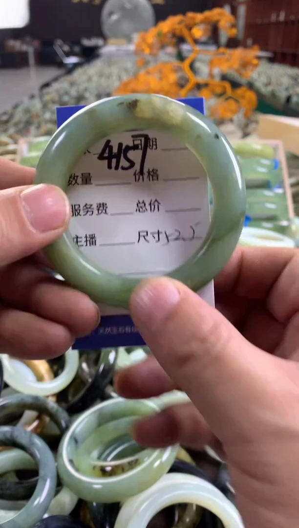 未镶嵌蛇纹石玉手镯4157