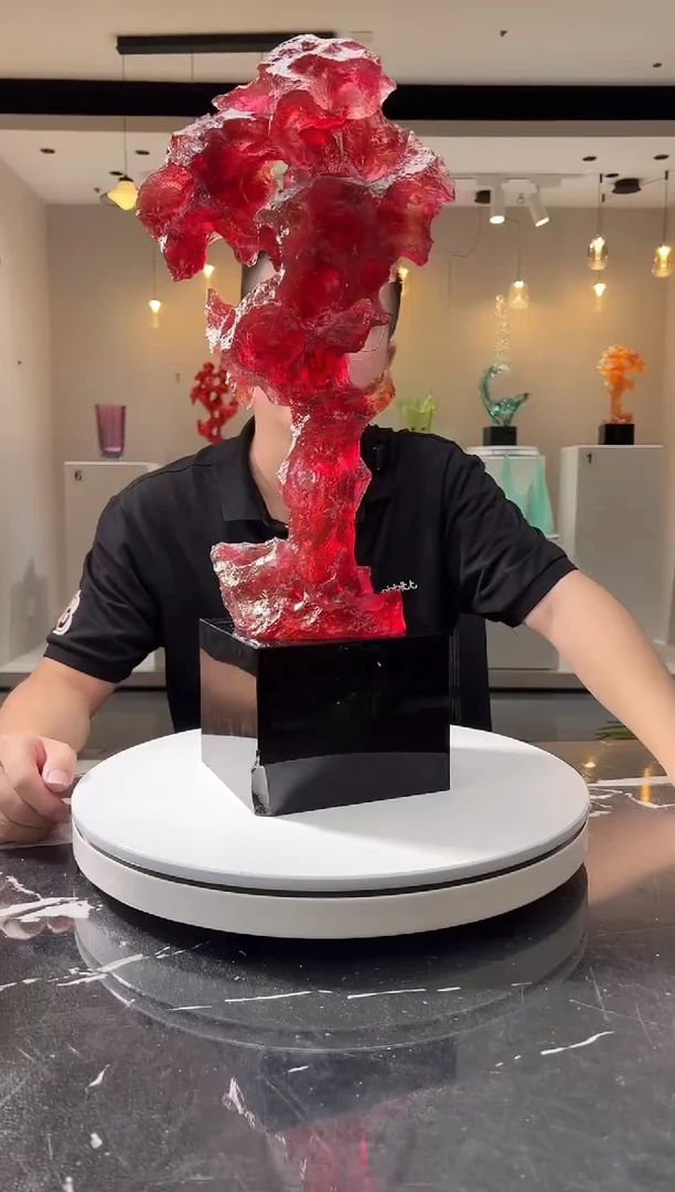 摆件巴比特美学 金红大号太湖石加底座