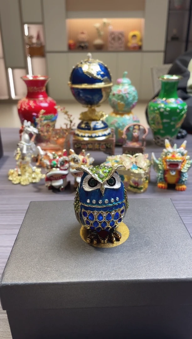摆件七宝烧珐琅彩首饰盒