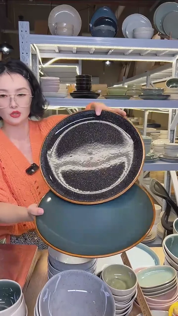 瓷156外贸尾货高温釉下彩陶瓷餐具默认微瑕