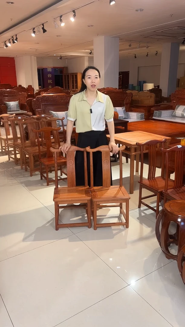 花梨木类家具小官帽一对打蜡34