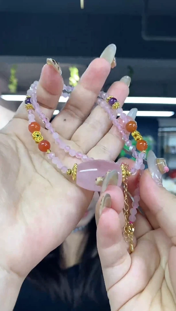 项链未镶嵌水晶多样性发其一颜色微差