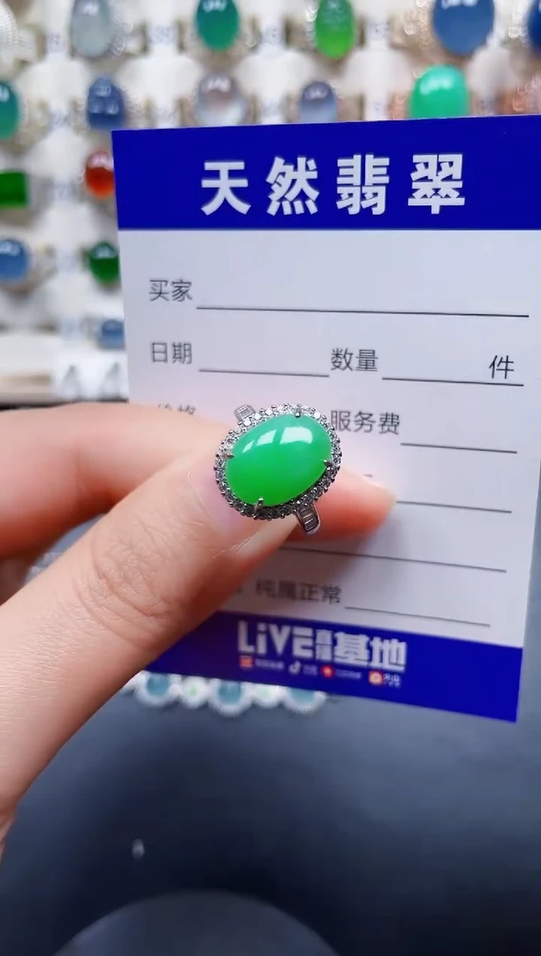 银S925镶嵌戒指翡翠169