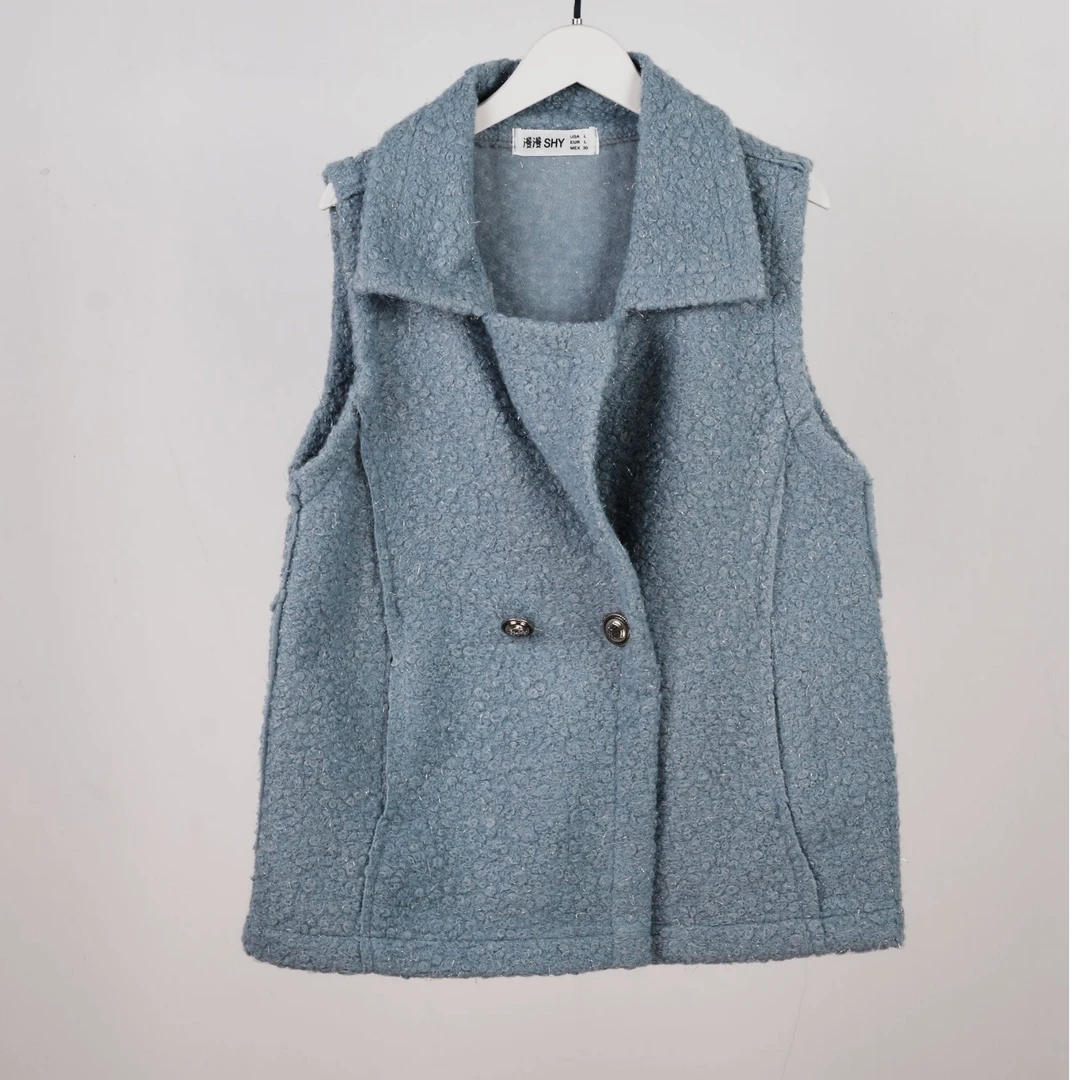 【静姐宠粉】秋冬季加绒加厚外套新款百搭长款上衣颗粒背心AMF2081