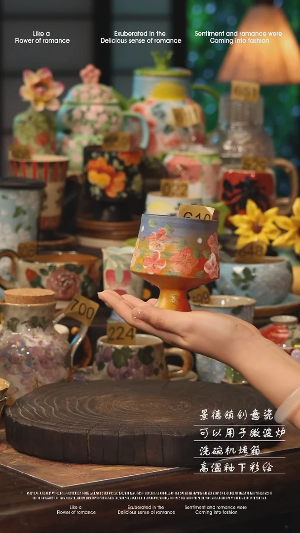 陶瓷景德镇高温釉下彩手工手绘款式