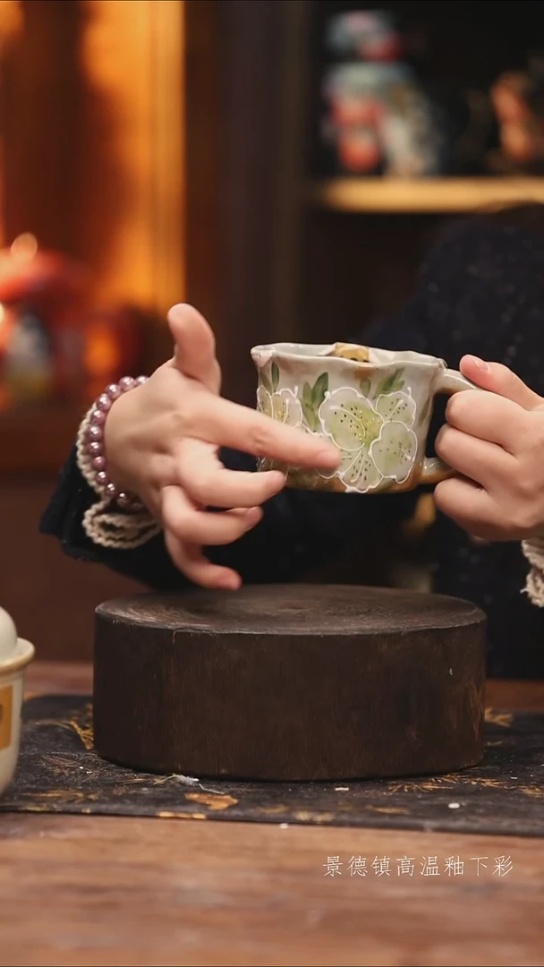 陶瓷景德镇高温釉下手绘陶瓷@L405@