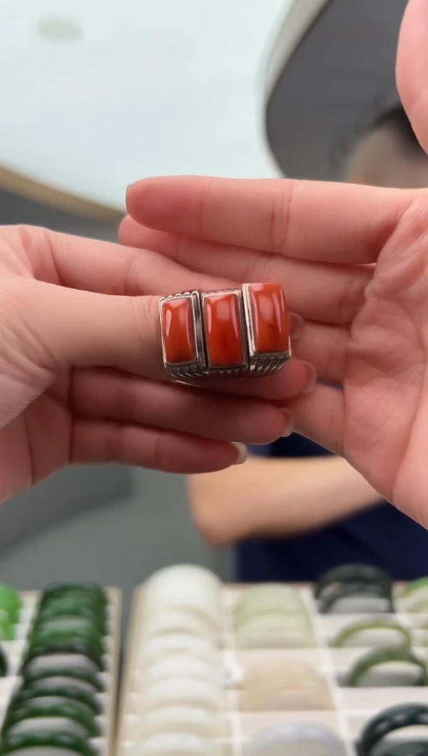 银S925镶嵌南红玛瑙戒指多样性发货 拍一发一   87