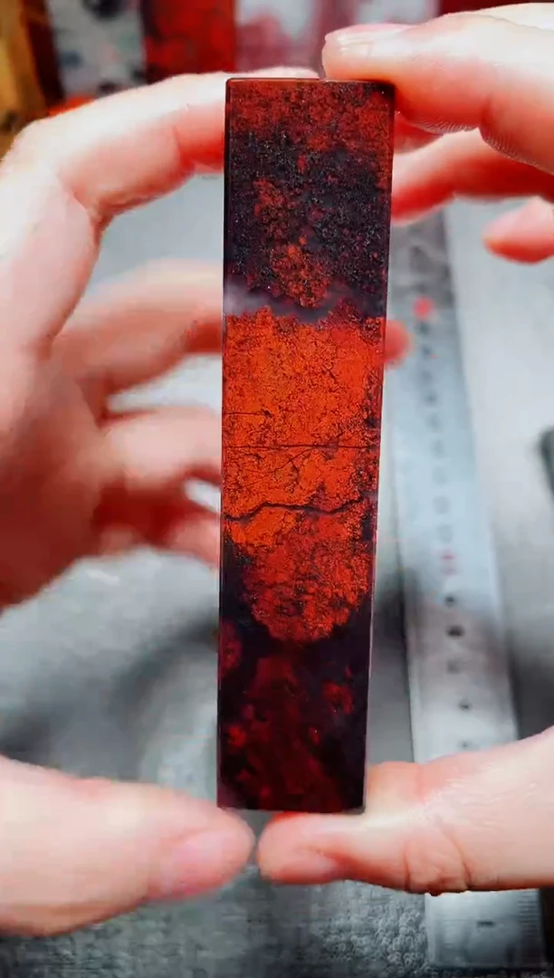 玉桂林鸡血玉素章2.0左右--5