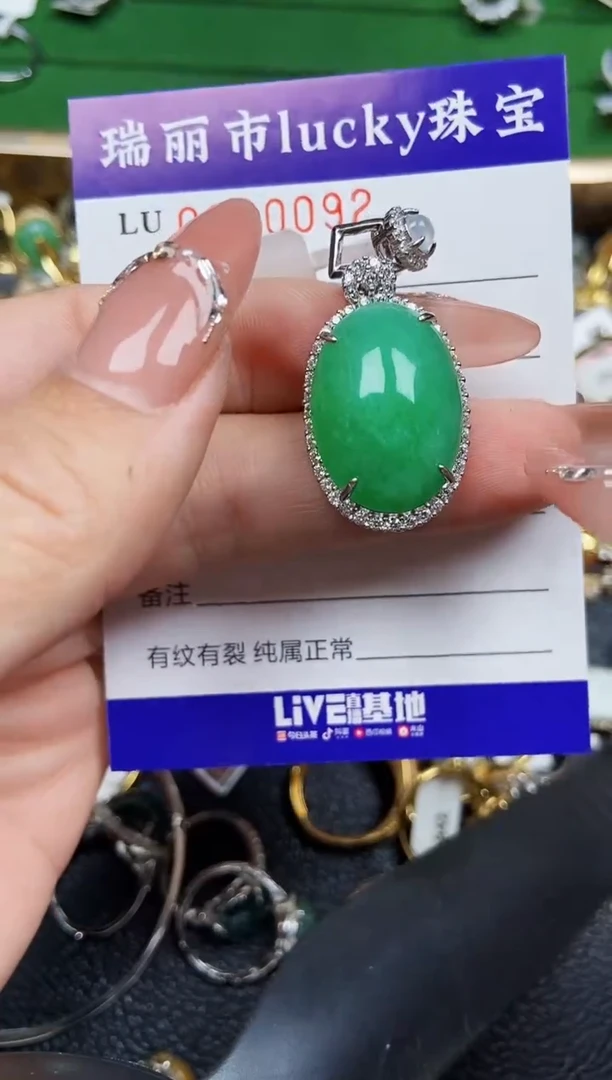 【闪购商品】翡翠颈饰银S925镶嵌0092