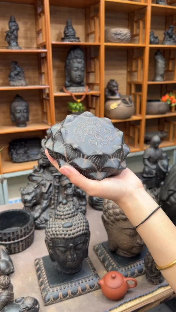 陶土【火山泥】莲蓬实心底座