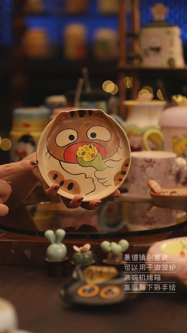 陶瓷景德镇可爱陶瓷釉下彩绘设计师款