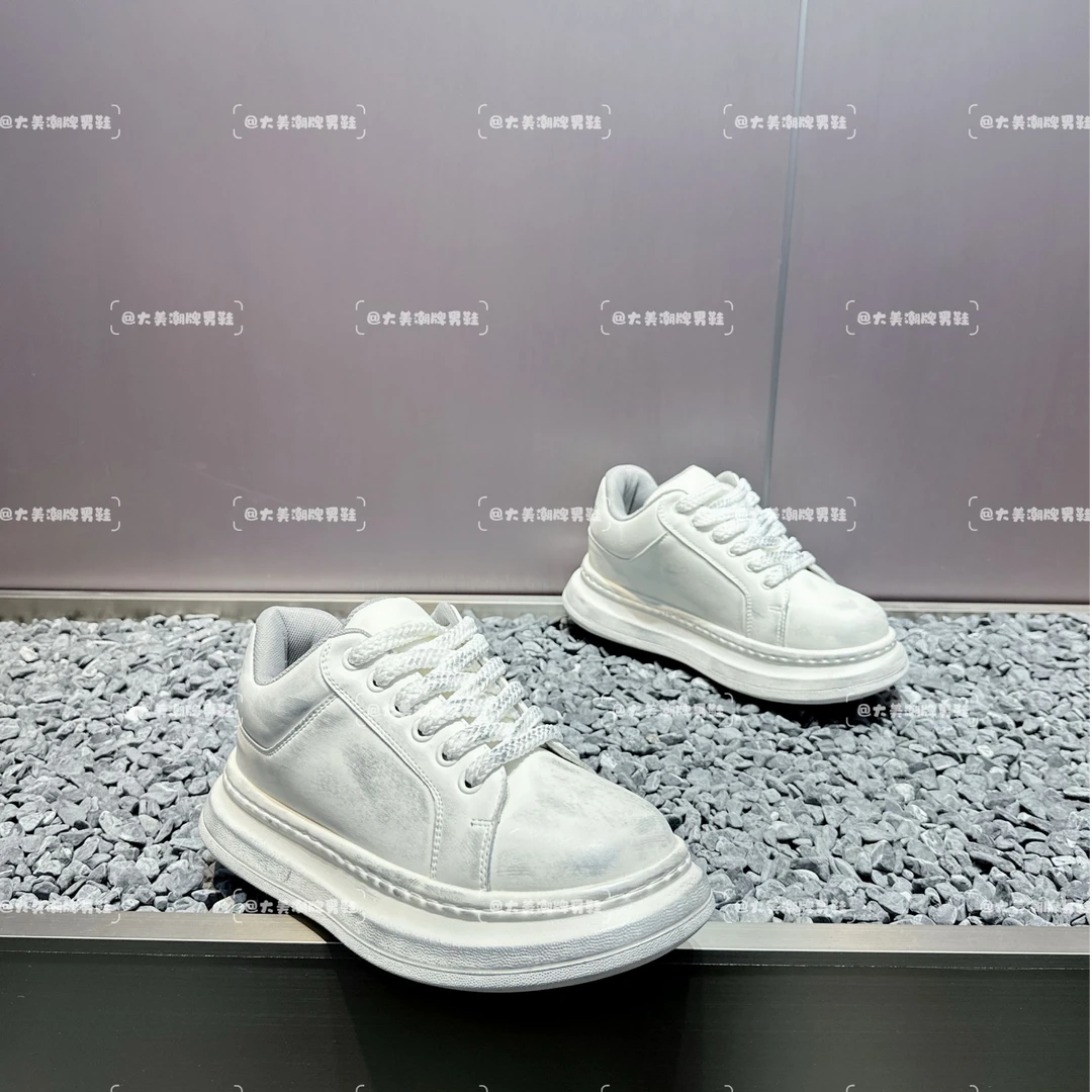 男鞋2025新款低帮复古擦色时尚男士厚底增高透气轻奢运动休闲潮鞋
