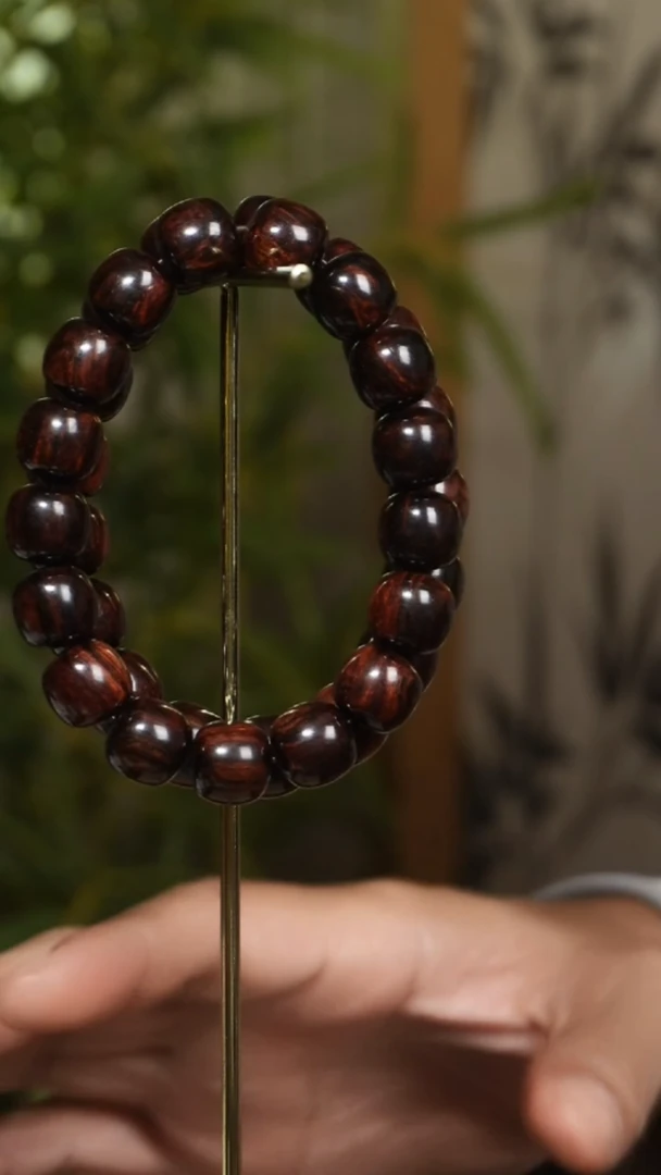 黄花梨/降香黄檀手串/手链海黄1213老型爆板紫油梨手串发其一