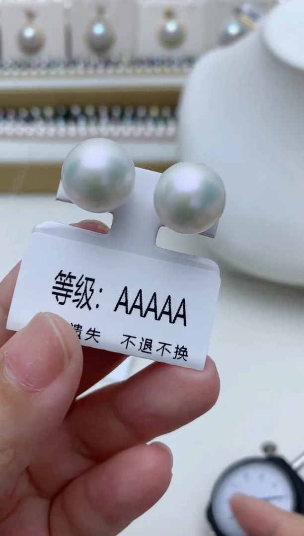 银S925镶嵌淡水珍珠耳饰e36
