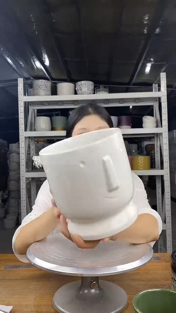 水培陶瓷花盆宽高13-14.5微瑕