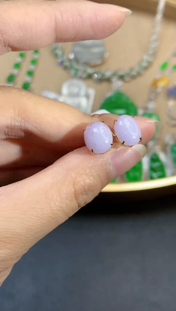 【闪购商品】翡翠耳饰18K金镶嵌3016