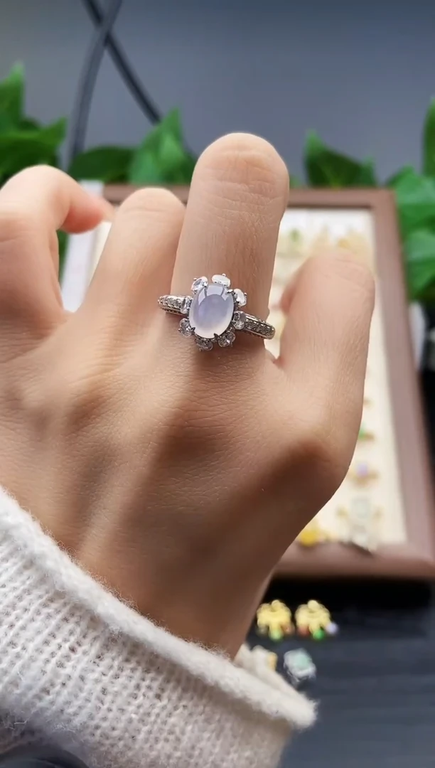 银S925镶嵌戒指翡翠12