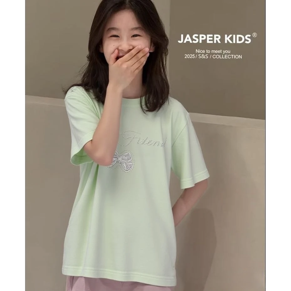 33102高端专享老林家夏季女宝短袖粉绿色（布衣）