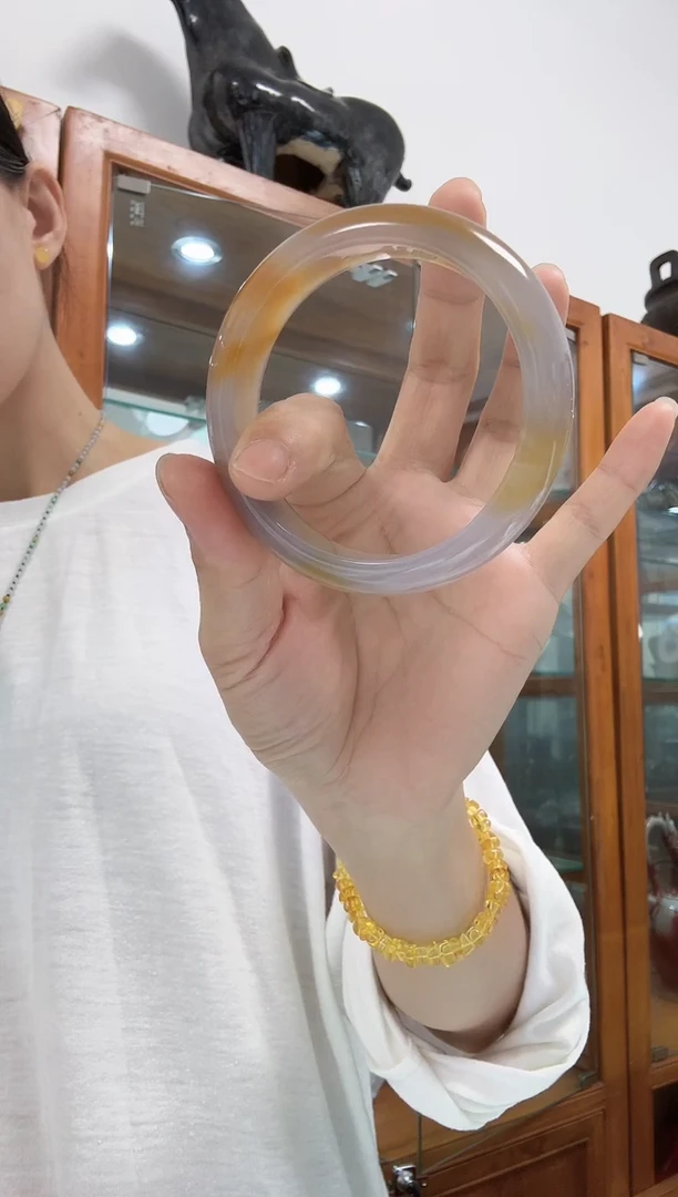 手镯玛瑙/玉髓未镶嵌幸***人玉髓手镯58口径