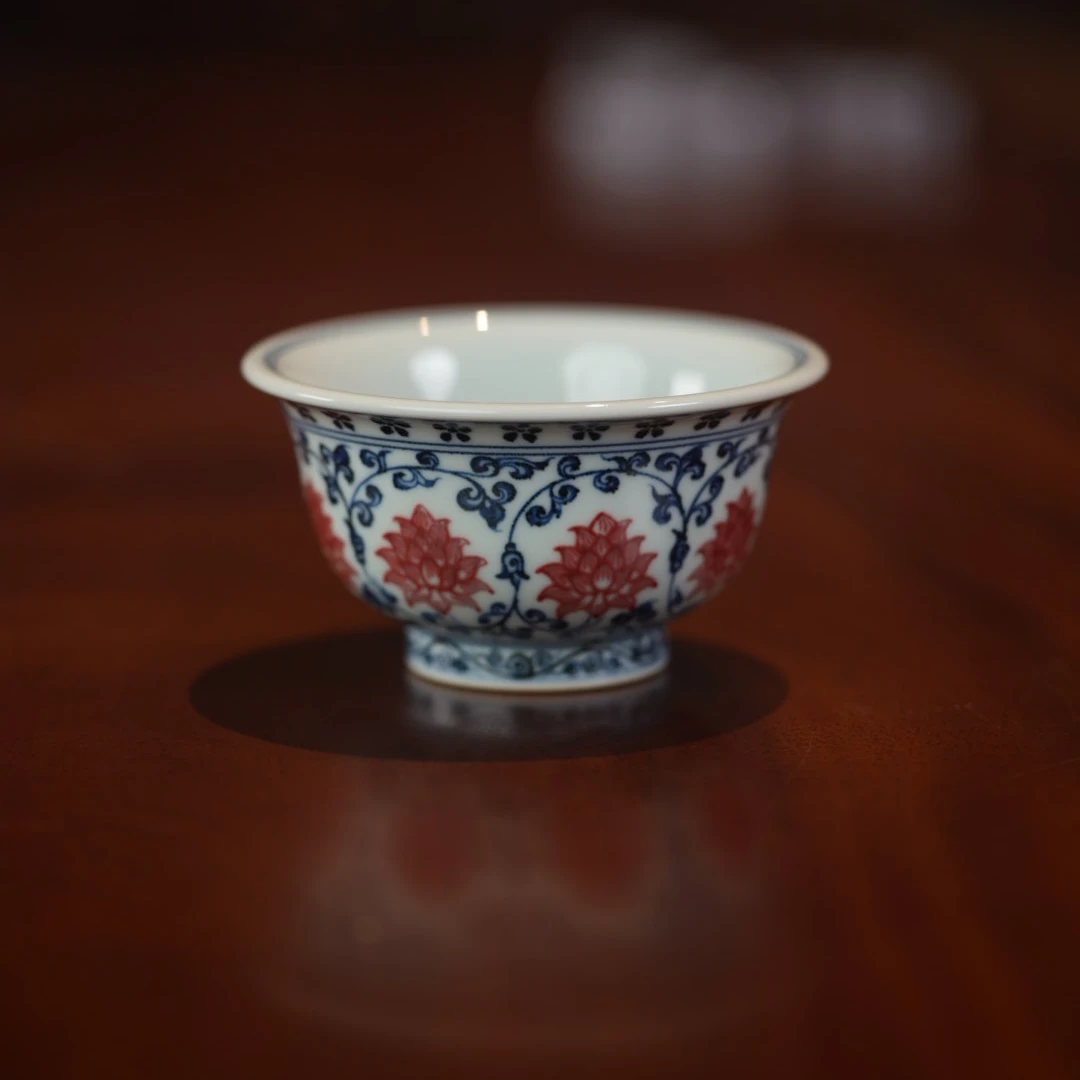 【刻画堂制】青花釉里红 茶器 092