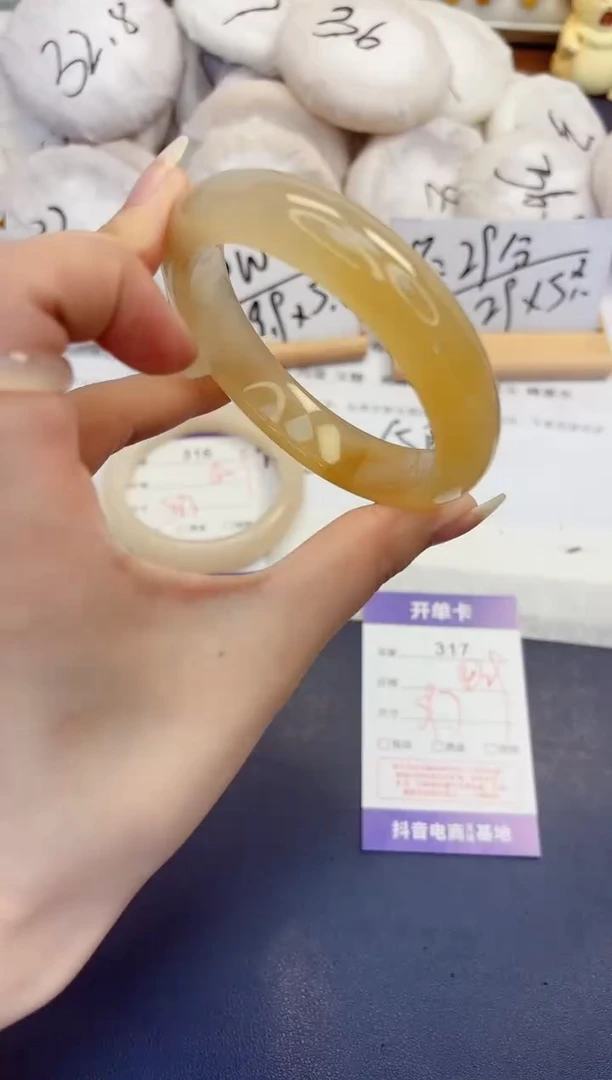 石英质玉手镯未镶嵌317-财气镯-圈口59