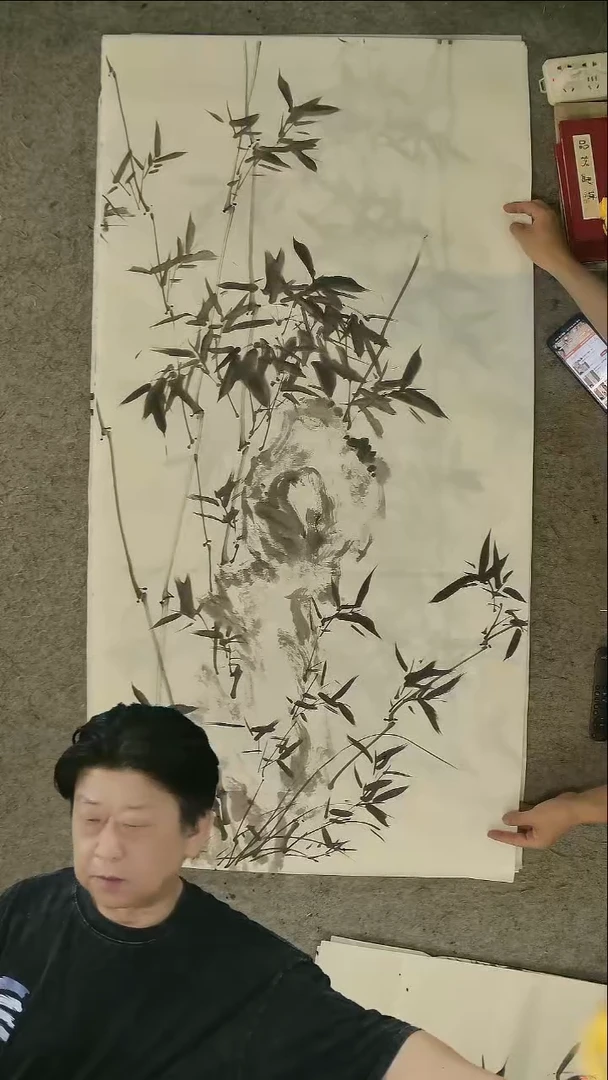 国画四尺整张  墨竹