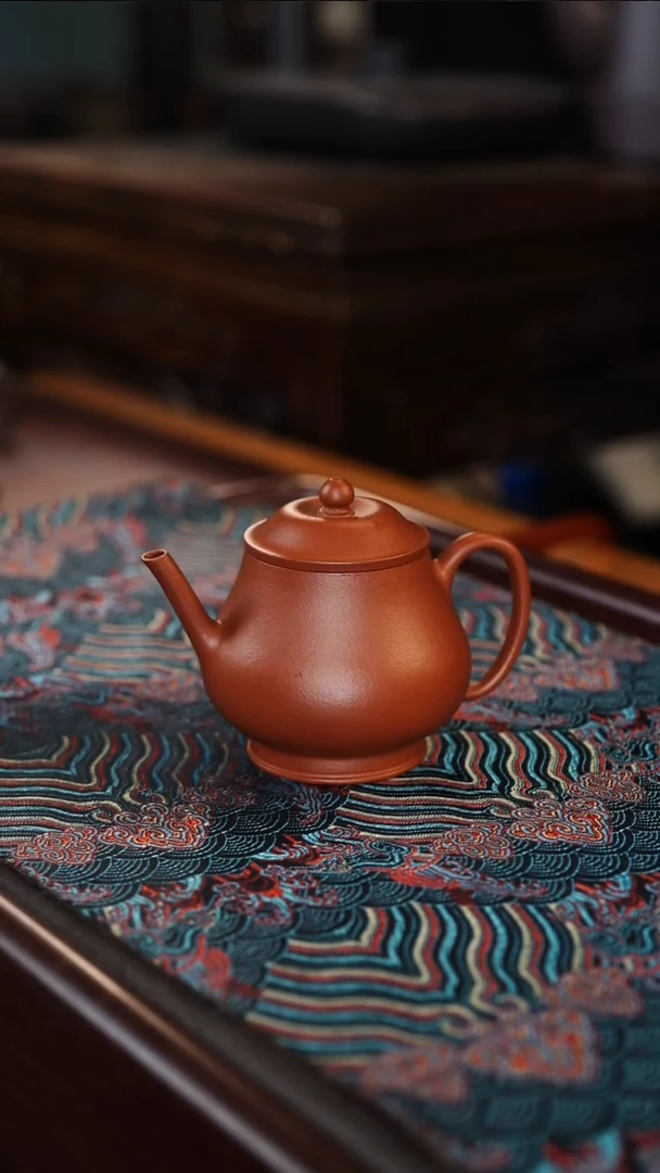 茶壶紫砂飞***梦明式潘壶 朱泥