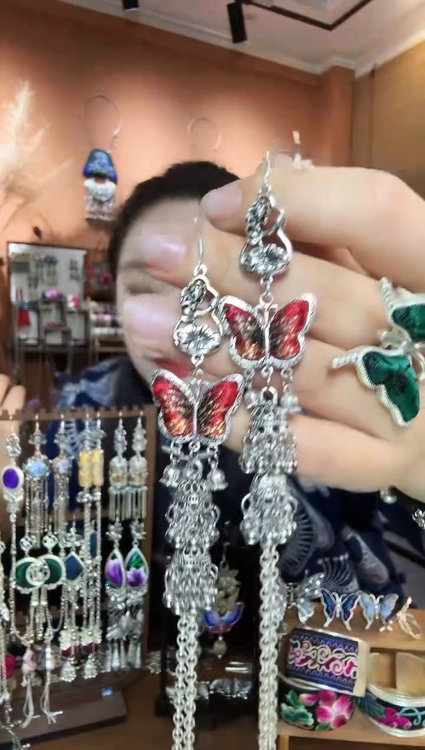 刺绣纯手工民族风耳环