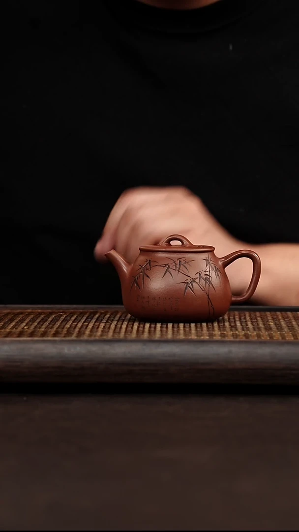 紫砂茶案宜兴悦茗壶紫砂  底槽清  柱瓢