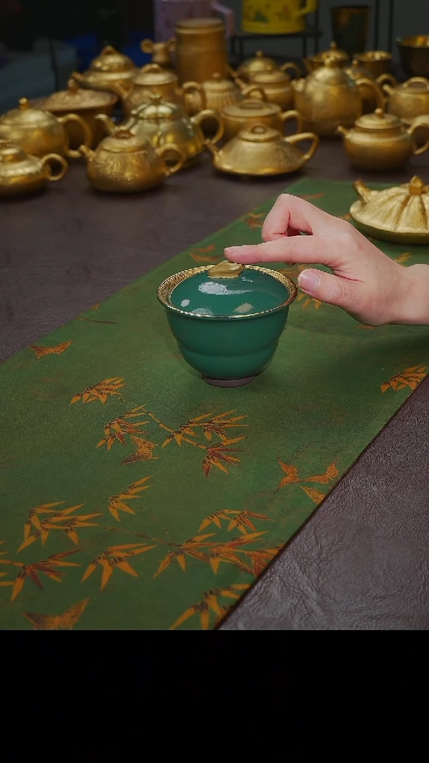 茶杯紫砂小*称【宜景窑绿松石系列】盖碗