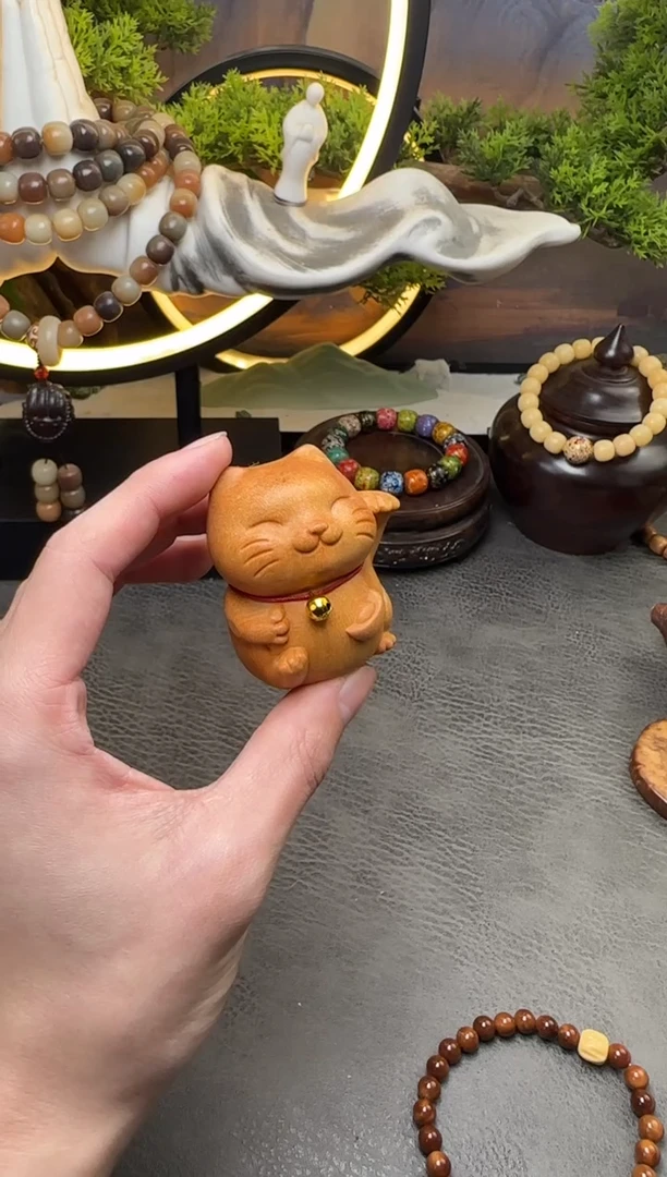 【闪购商品】破布木（黄金檀）把件黄金檀摆件猫猫