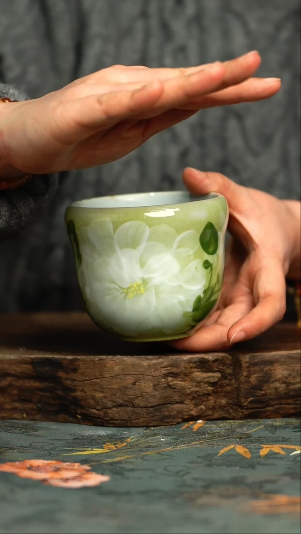 【闪购商品】杯釉下彩手工手绘同款陶器