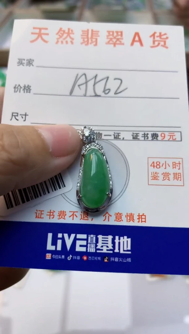 颈饰未镶嵌翡翠天然A货翡翠百元以上9元证书费自理