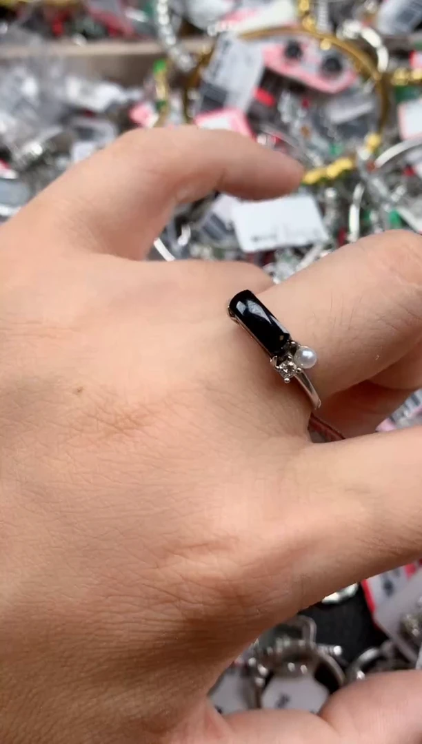 银S925镶嵌戒指翡翠天然A货缅甸翡翠