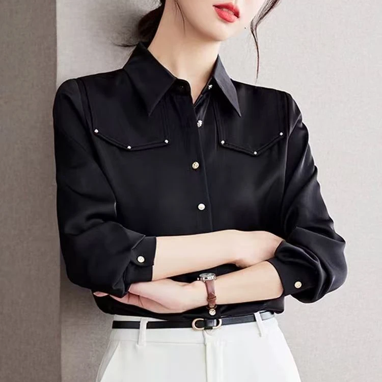 上新！女士翻领休闲衬衫ZJ054