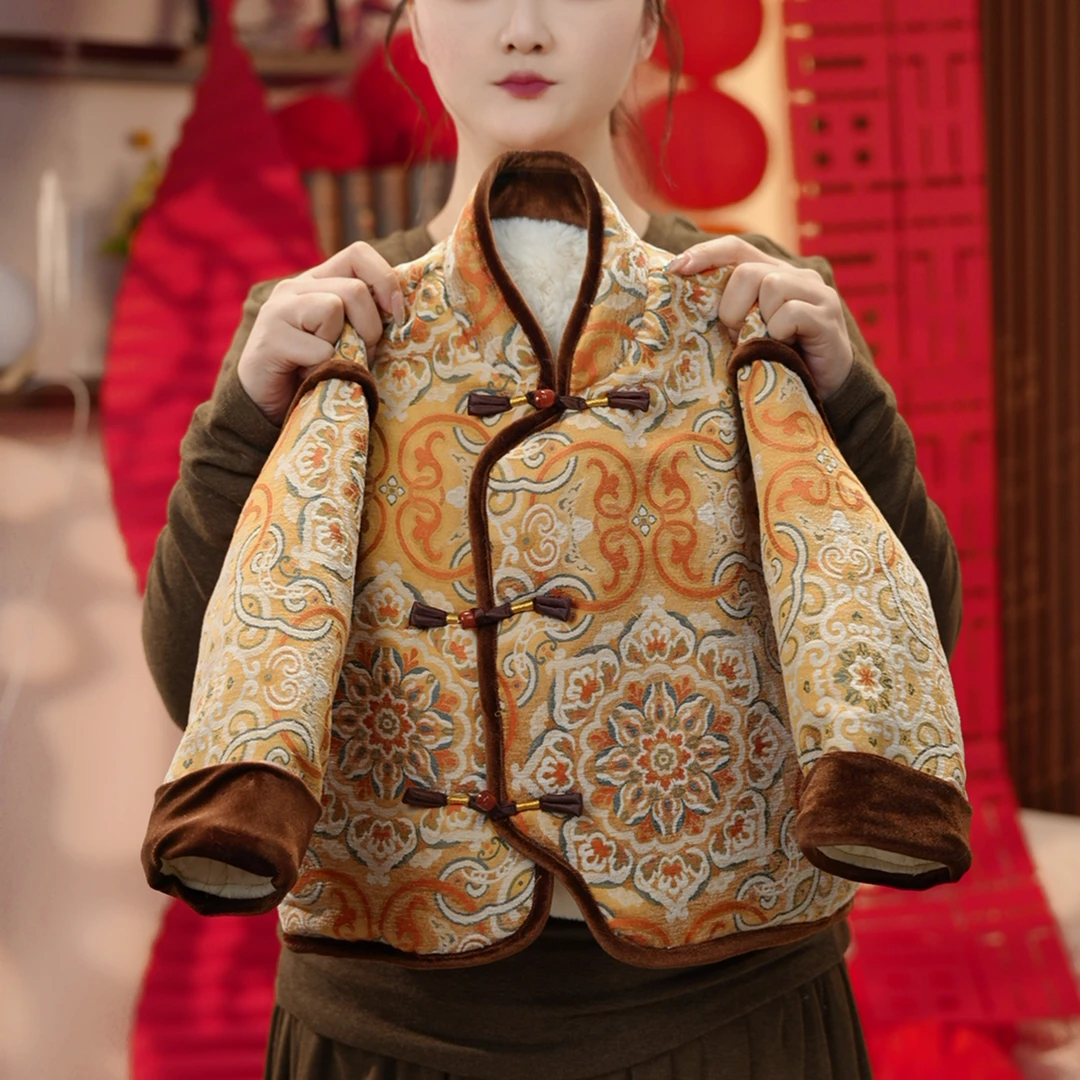 【嘻嘻】冬季新款儿童中国风小众重磅时尚设计师加棉外套SDMW2443