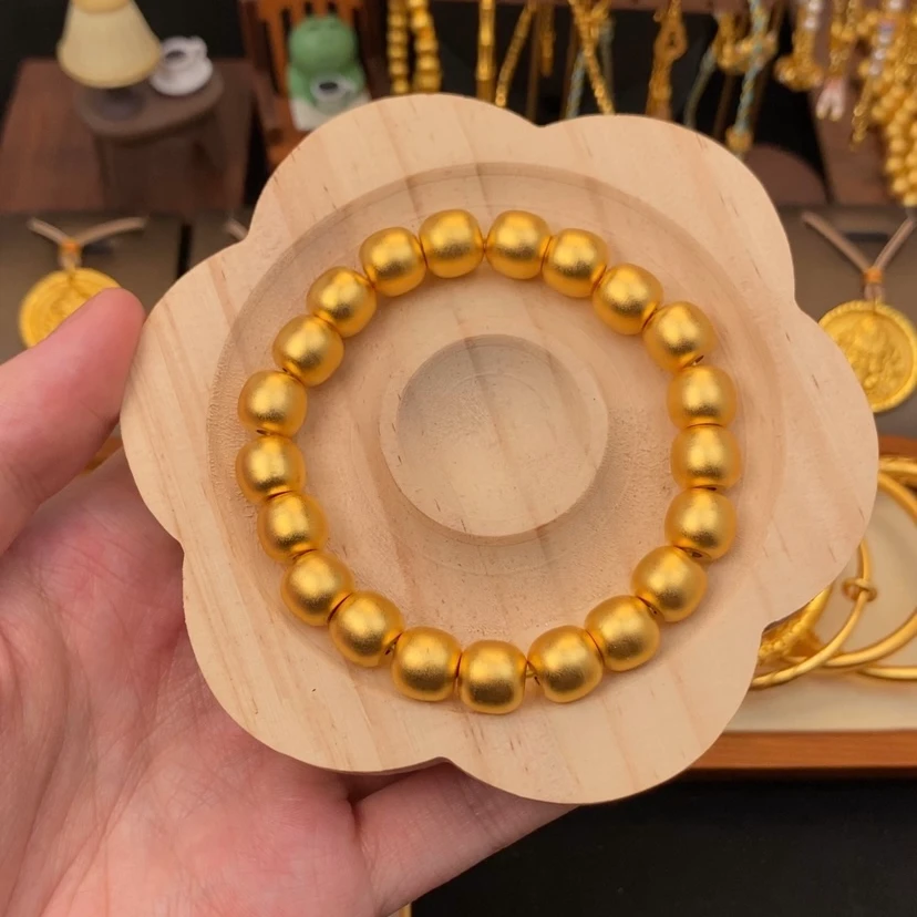 合金手链 【老型珠手链】经典实心古法老型珠手串时尚气质传承素面