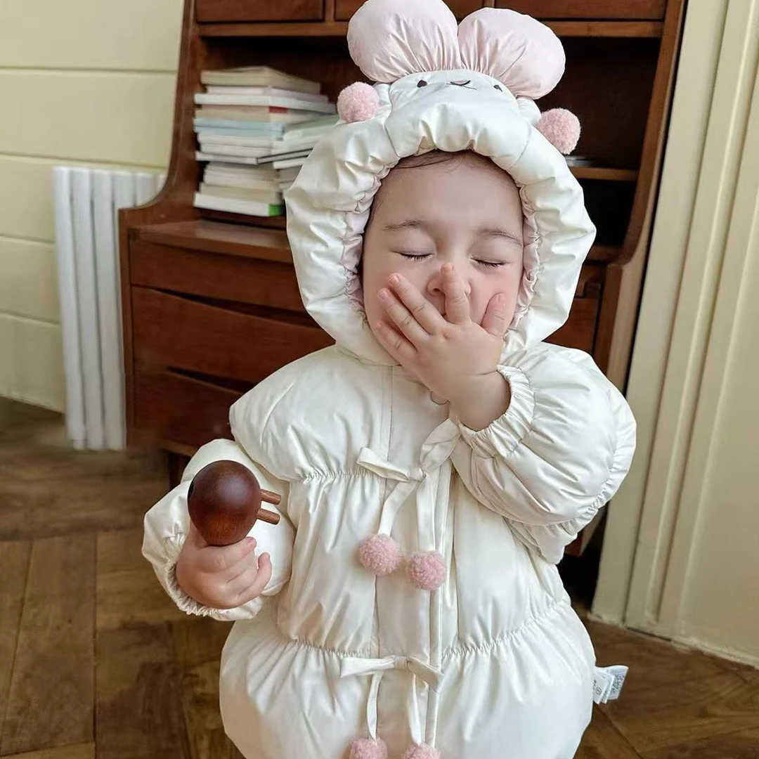 Y-N484女宝洋气百搭卡通加绒加厚棉服外套