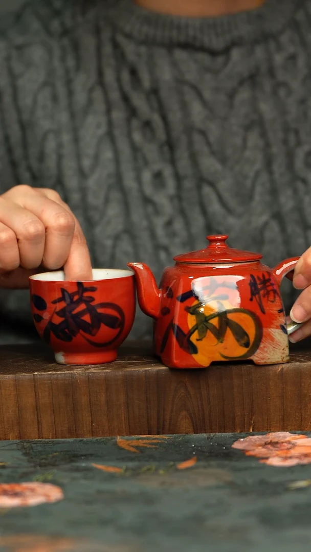 杯釉下彩手工手绘同款陶器