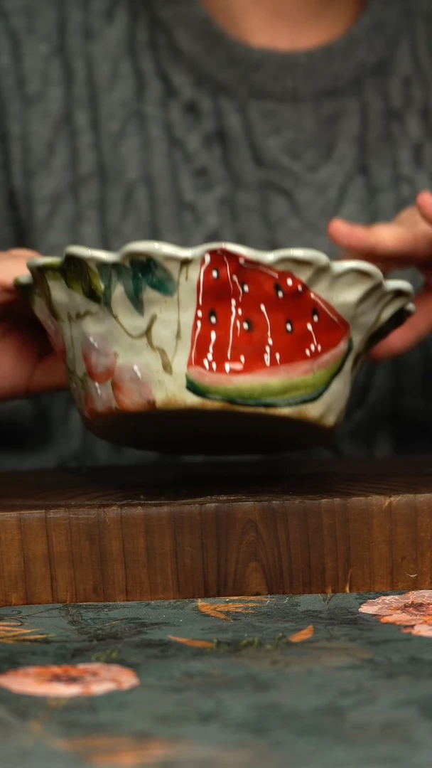 杯釉下彩手工手绘同款陶器